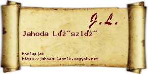 Jahoda László névjegykártya